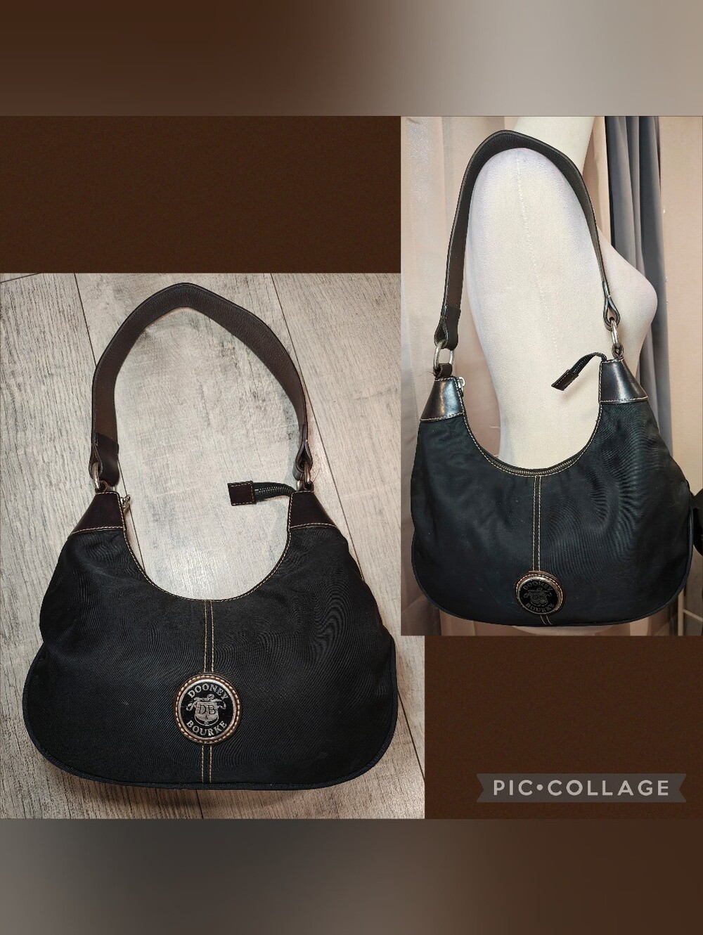 🖤Y2K Dooney & Bourke Wayfarer Indie Sleaze Cyber Grunge Nylon Crescent Hobo Bag